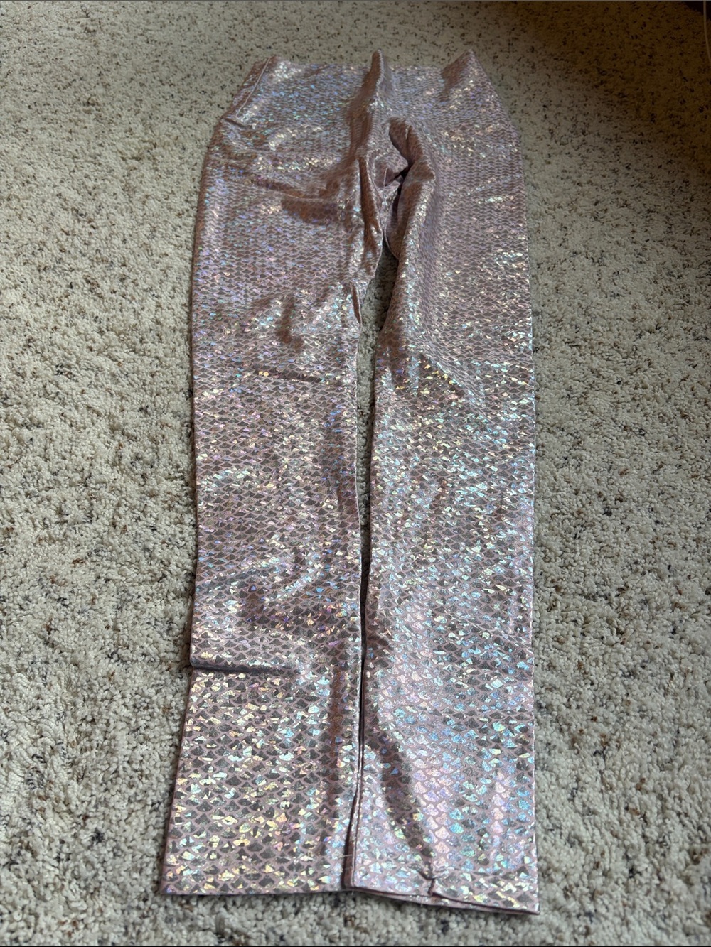 Emily Hsu Designs Iridescent Pink Holographic Leggings